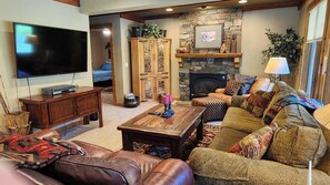 TV, fireplace, DVD player