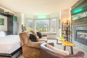 TV, fireplace, DVD player