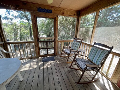 Off The Beaten Path:  Surrounded by trees and nicely secluded.
