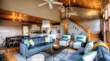 Televisio, takka, kirjoja