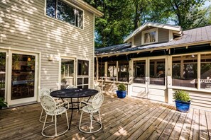 Outdoor dining - Union Pier Retreat with Private Heated Pool and Hot Tub! (Union Pier)