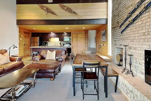 TV, fireplace, DVD player, ping pong