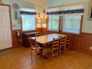 Dining - Pilot House:  Relax on the screened porch, family friendly home. (Ocracoke)