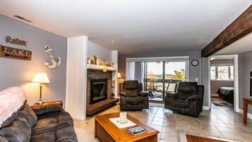 Flat-screen TV, DVD player