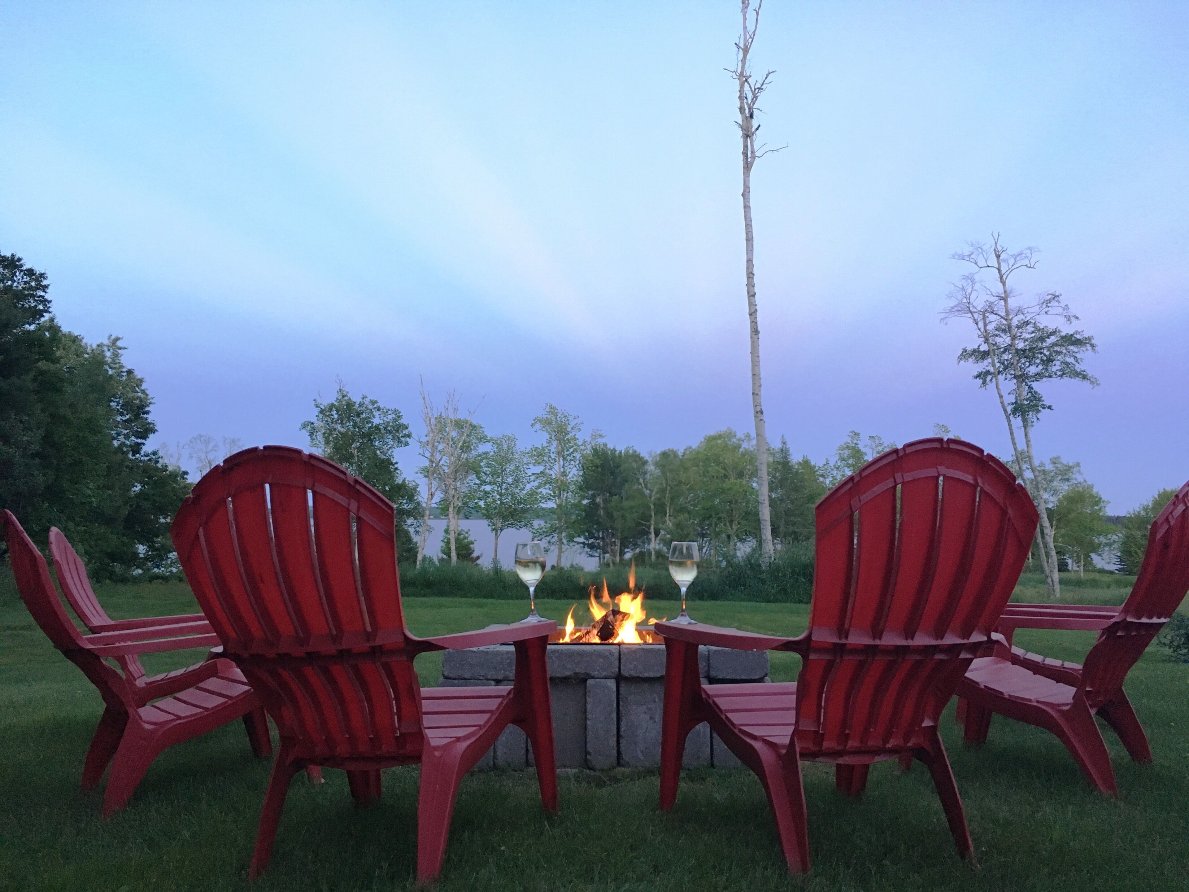 Relaxing at the fire pit