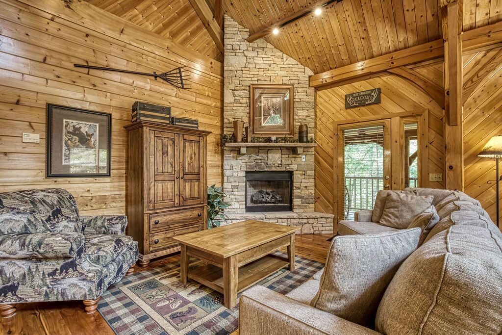 Cabin Fever is nestled in Wears Valley in a wooded setting, very secluded.