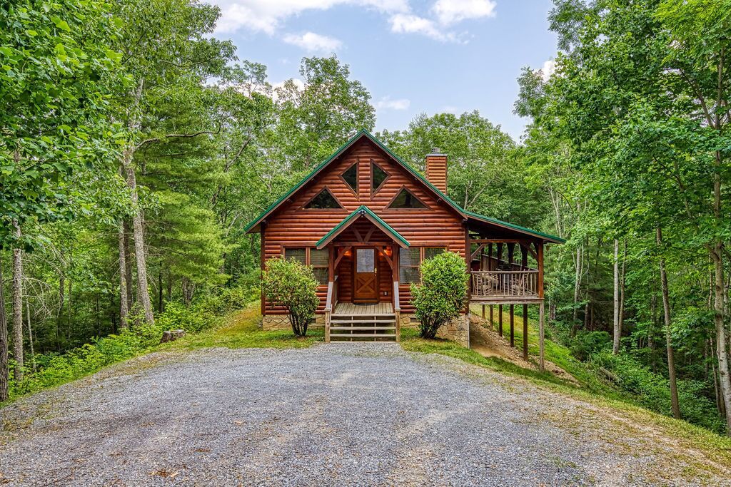 Cabin Fever is nestled in Wears Valley in a wooded setting, very secluded.