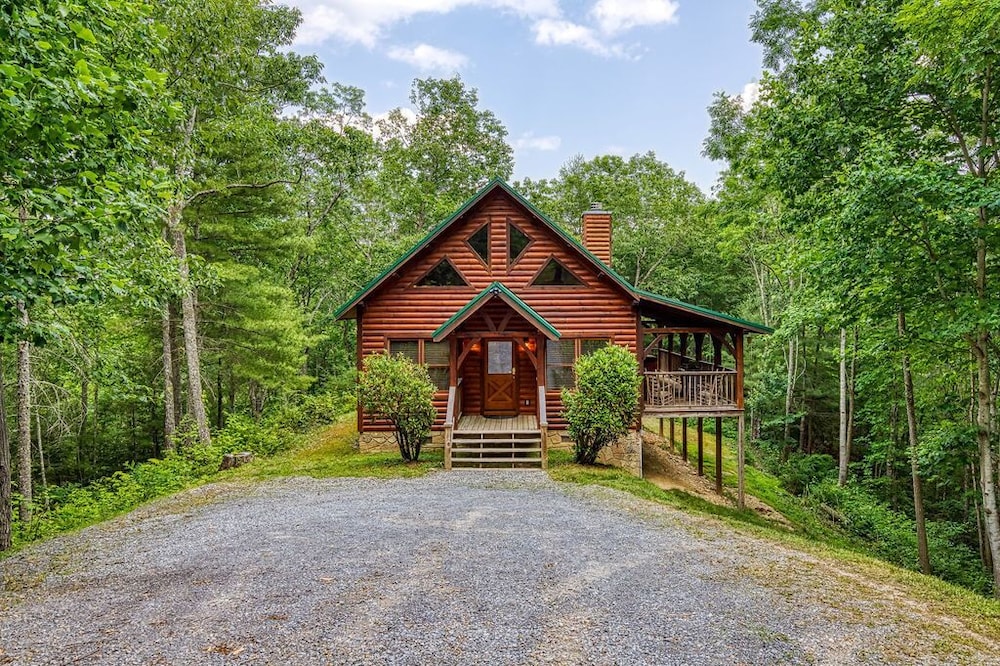 Cabin Fever is nestled in Wears Valley in a wooded setting, very secluded.