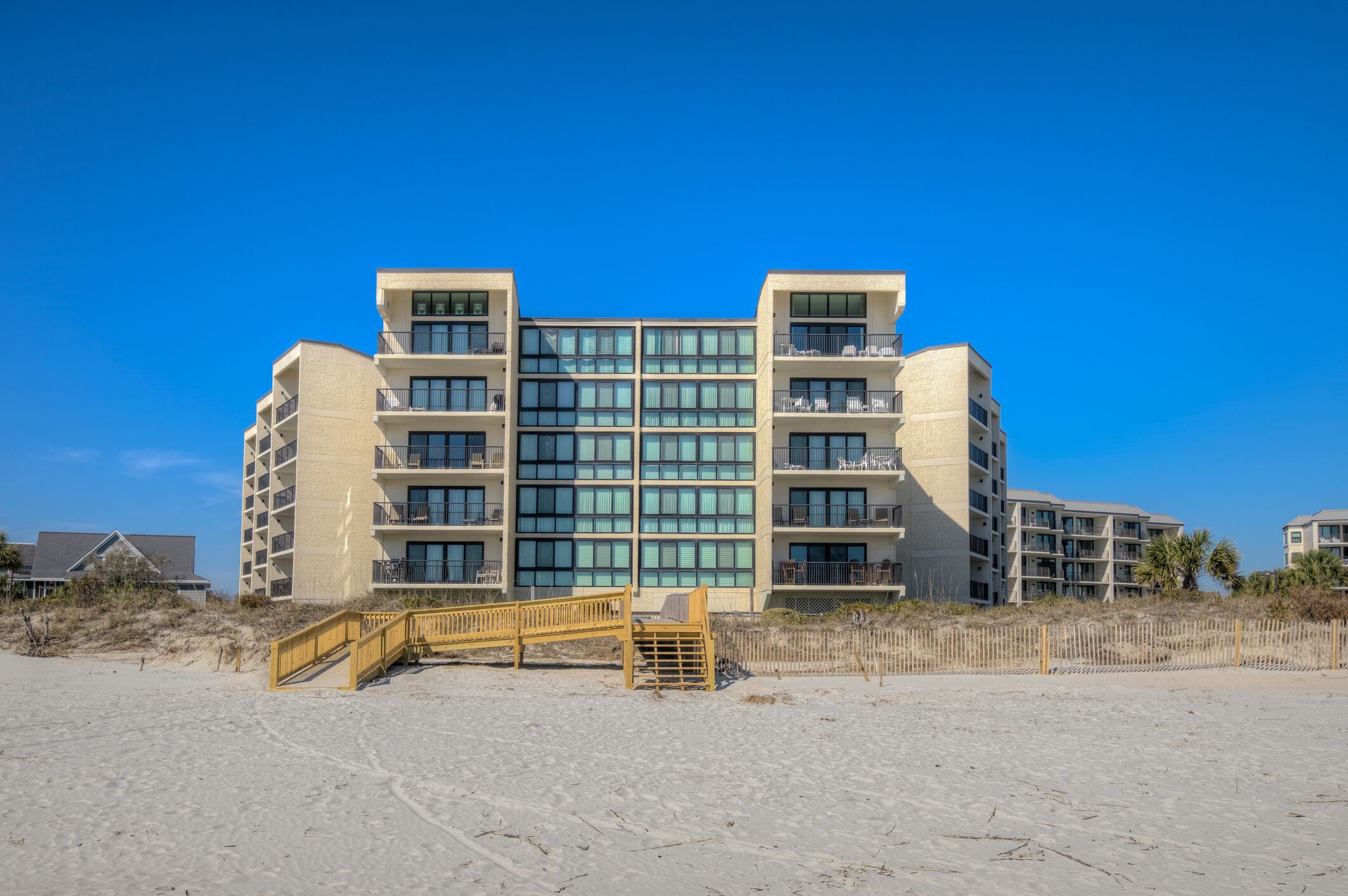 Oceanfront condo with beautiful views and pool access in gated Pawleys Island community.