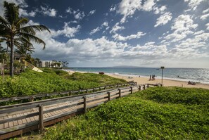 Playa en los alrededores, camastros y toallas de playa 