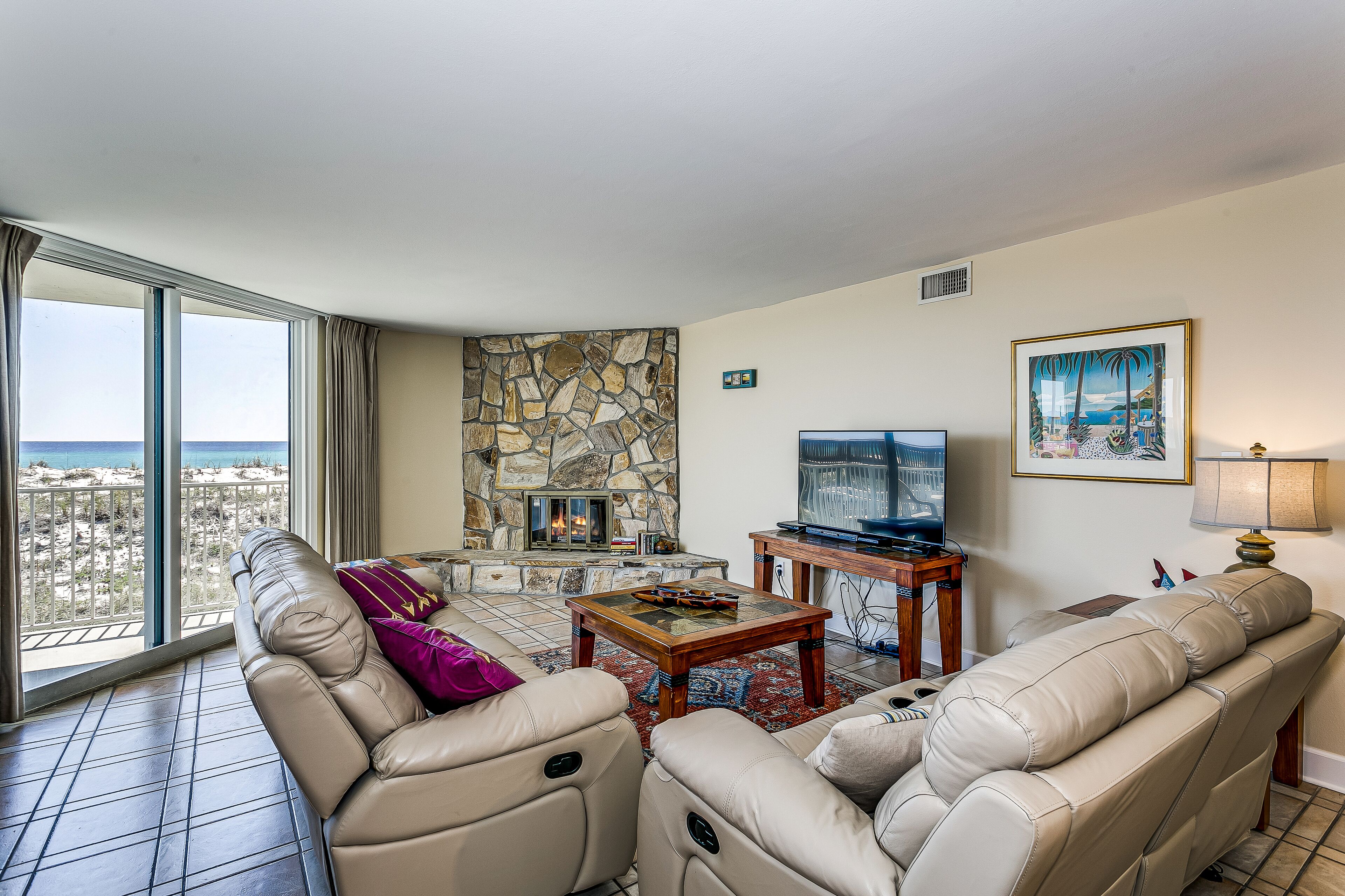 Gulf front 3 BR condo with private balcony and community swimming pool