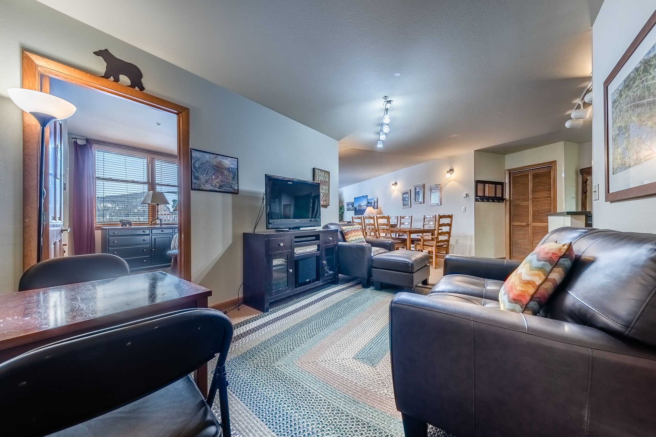 Ski in / ski out condo overlooking the base area. Access to shared hot tubs