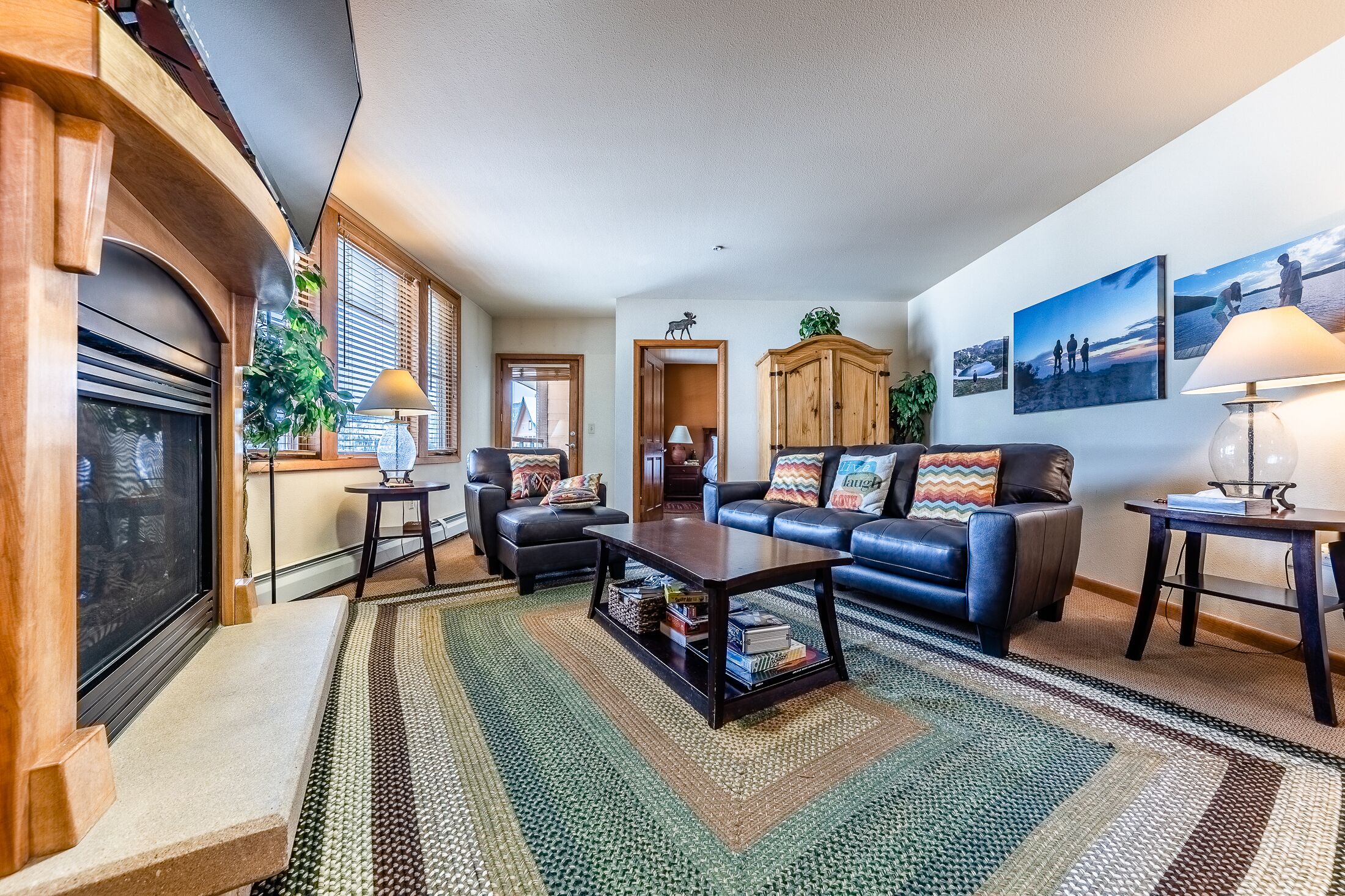 Ski in / ski out condo overlooking the base area. Access to shared hot tubs