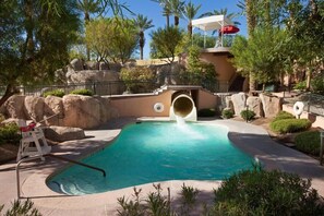Outdoor pool, a heated pool - Beautiful vacation villa in Rancho Mirage. Relaxing resort golf, tennis and spa. (Rancho Mirage)