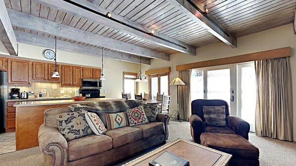 TV, fireplace, DVD player, video library