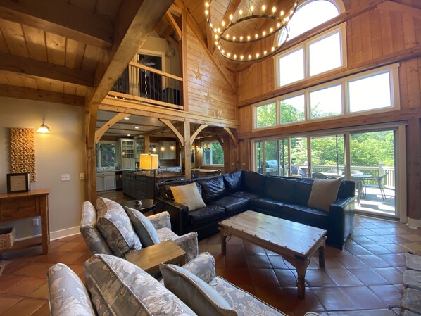 TV, fireplace, video games, table football