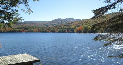 Waterfront Log Cabin with Mt. Sunapee Views