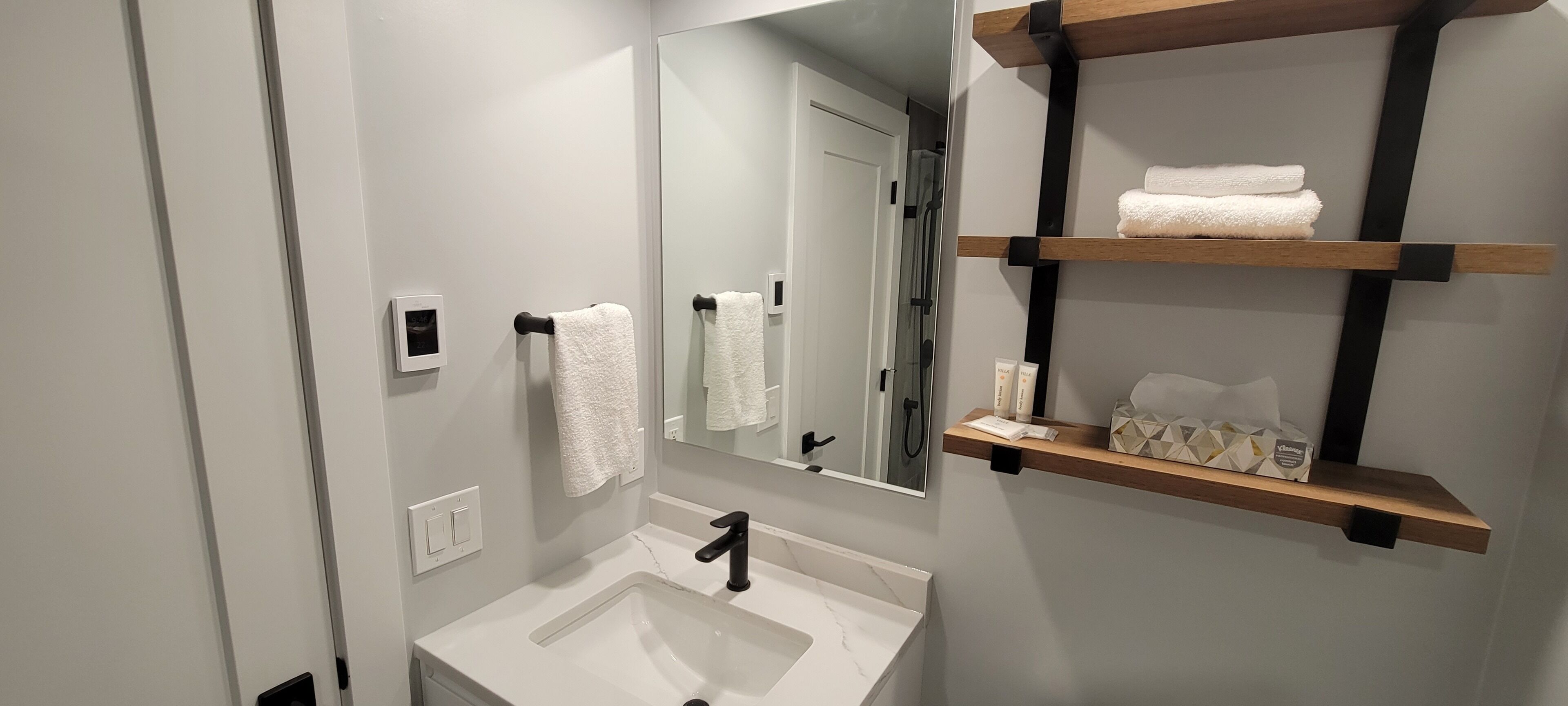 Hair dryer, towels