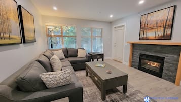 Televisión y chimenea