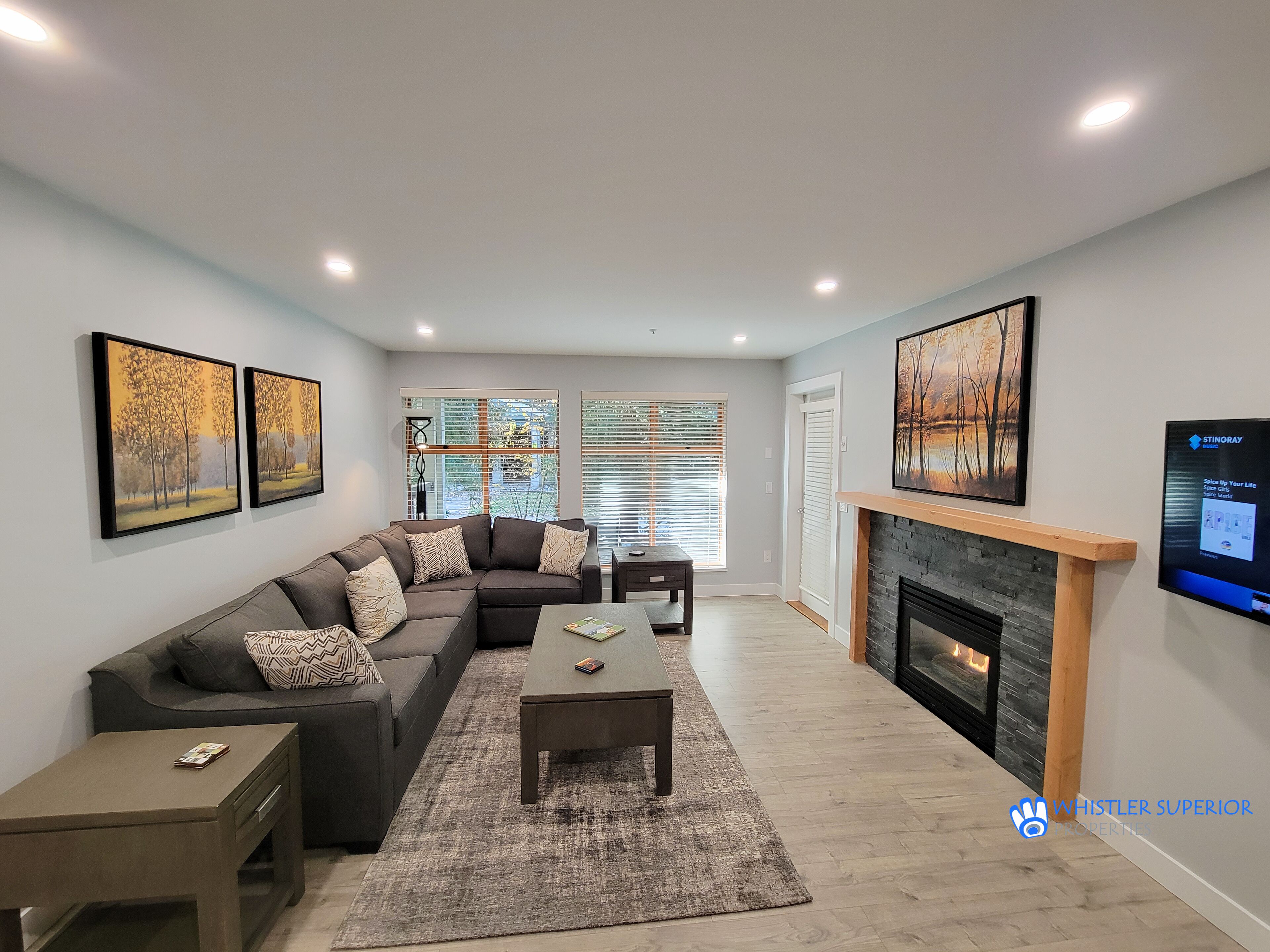 Télévision, cheminée