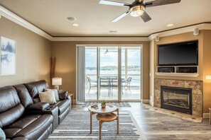 Flat-screen TV, DVD player