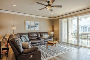 Flat-screen TV, DVD player