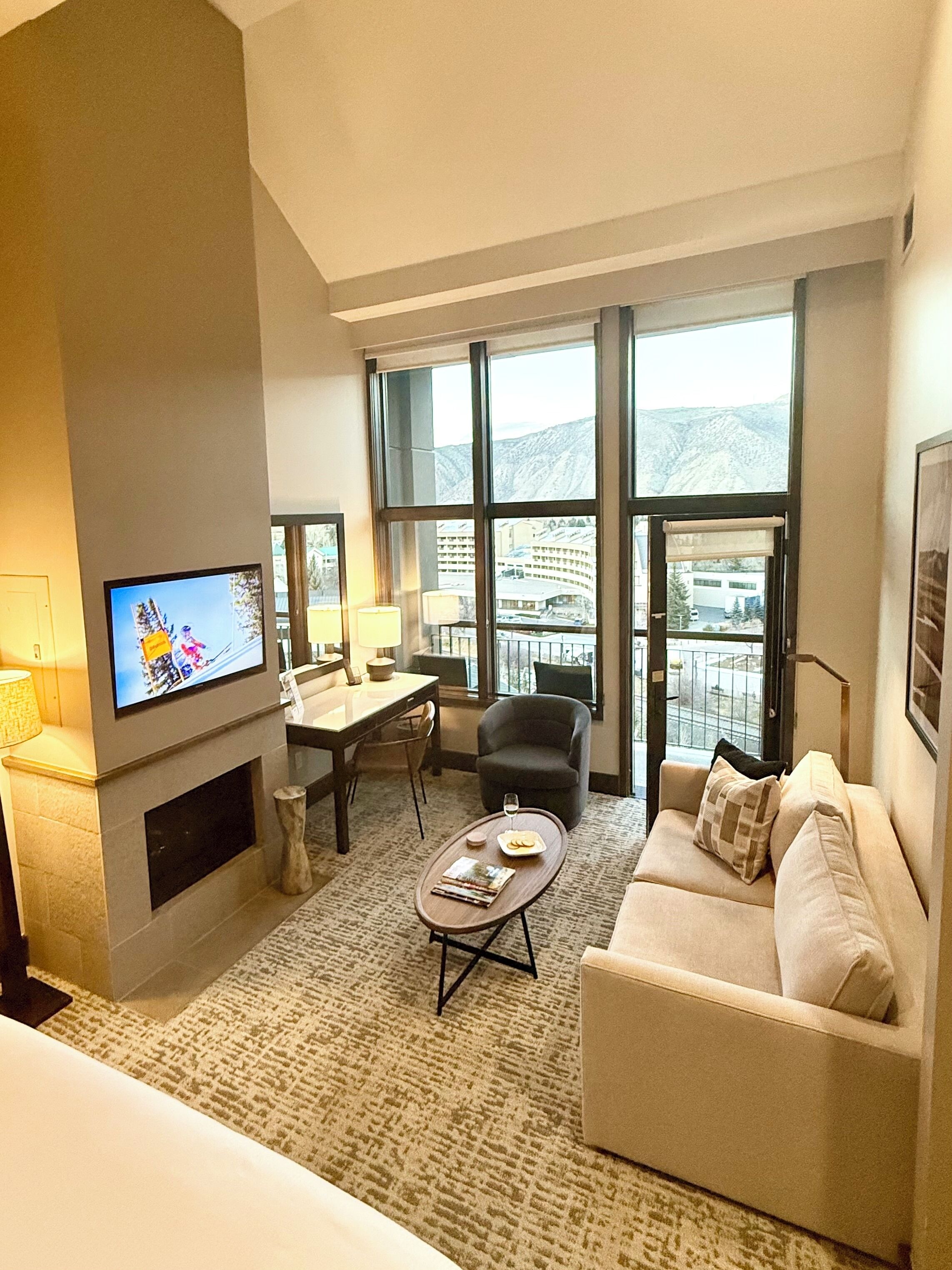 TV, fireplace, DVD player, books
