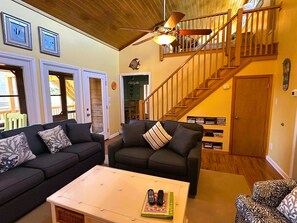 TV, fireplace, video-game console - Flip Flops:  Dog friendly, deck, screened porches, rooftop deck. (Ocracoke)