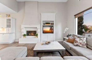 TV, fireplace, DVD player