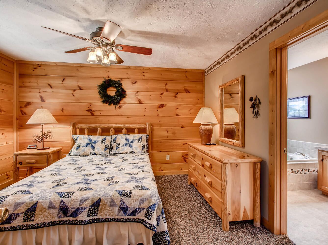 Bearadise cabin has  Mountain Views, beautiful cabin, great yard for kids,