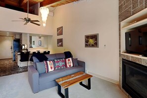 TV, fireplace, DVD player, ping pong