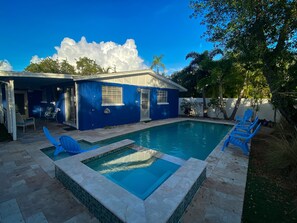 Outdoor pool, a heated pool