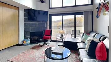 TV, fireplace, DVD player, ping pong