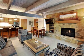 TV, fireplace, DVD player, ping pong