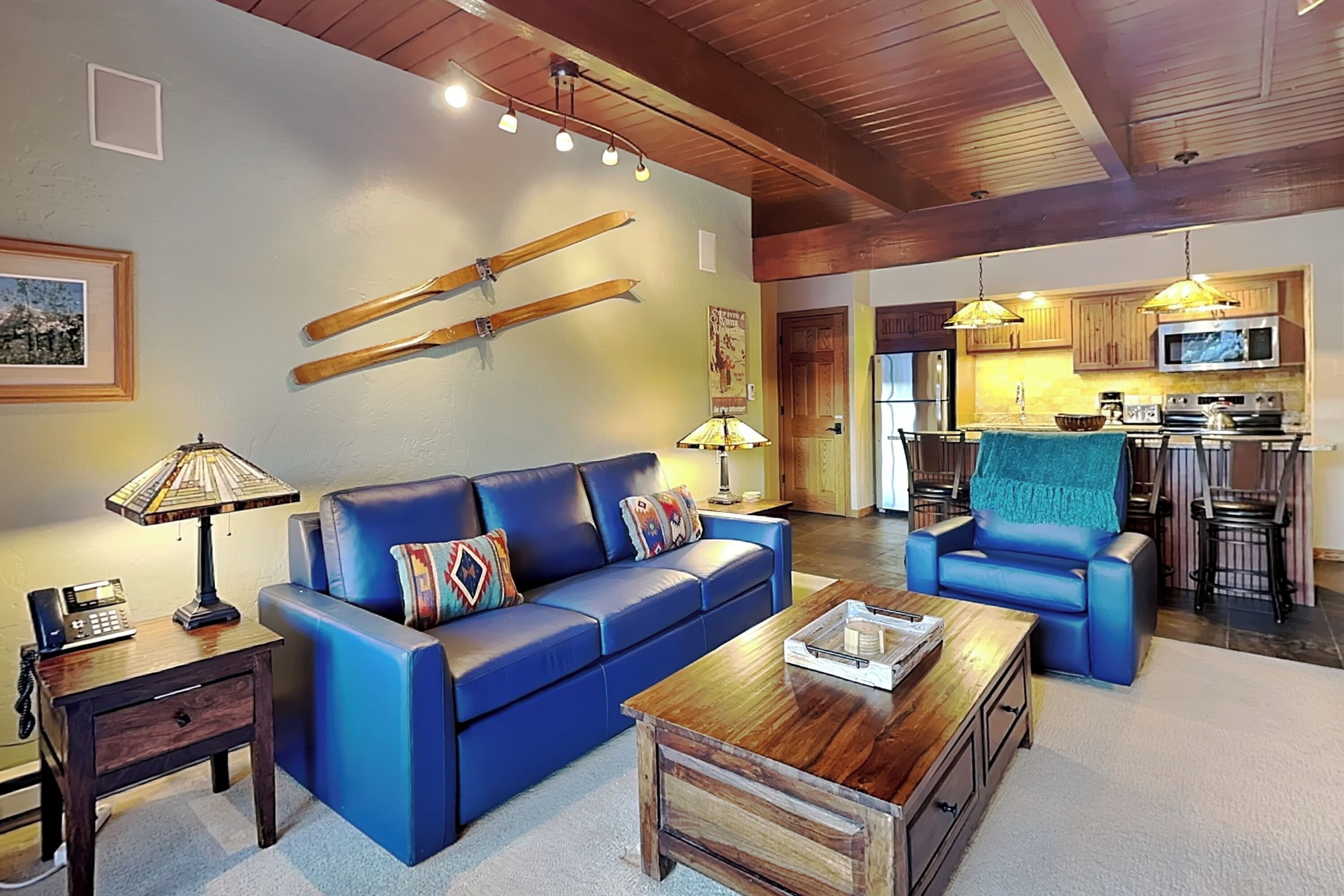 Televisor, llar de foc, reproductor de DVD i videoteca 