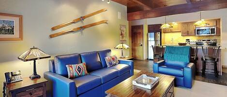 Televisor, llar de foc, reproductor de DVD i videoteca