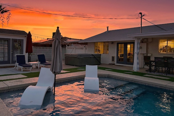 Gorgeous sunsets by the pool