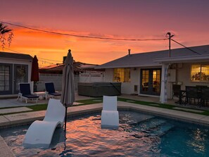 Outdoor pool, a heated pool