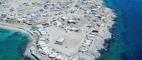 Beach nearby, sun loungers