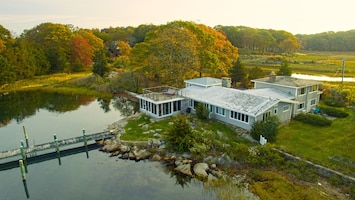 Aerial view from Mystic River