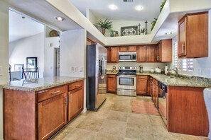 Microwave, oven, stovetop, dishwasher