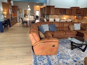 Smart TV, fireplace, video games, DVD player