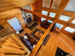 Smart TV, fireplace, DVD player, foosball