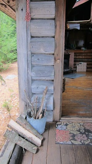 Exterior detail - Walk to this secluded lakeside cabin in downeast Maine (Beddington)