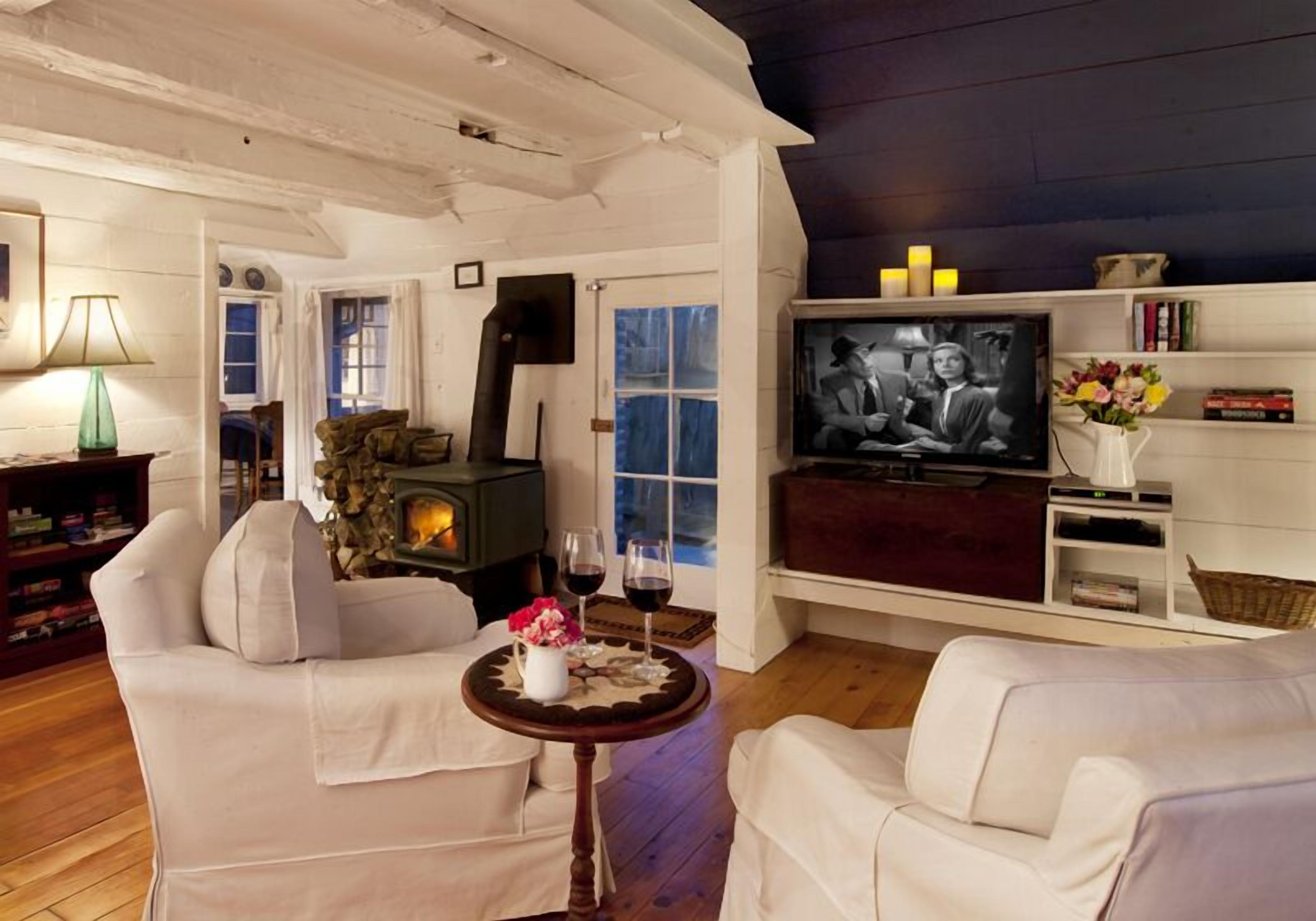 Télévision, lecteur de DVD, livres, vidéothèque