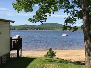On the beach, sun-loungers - Beautiful Views @ 4-Season Lake House, Private Sandy Beach (Fryeburg)