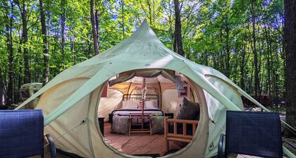 POV Resort -leirintäalueet - Ylellinen teltta # 1 (jurta / sähkö, lämpöpäivitykset valinnaiset)