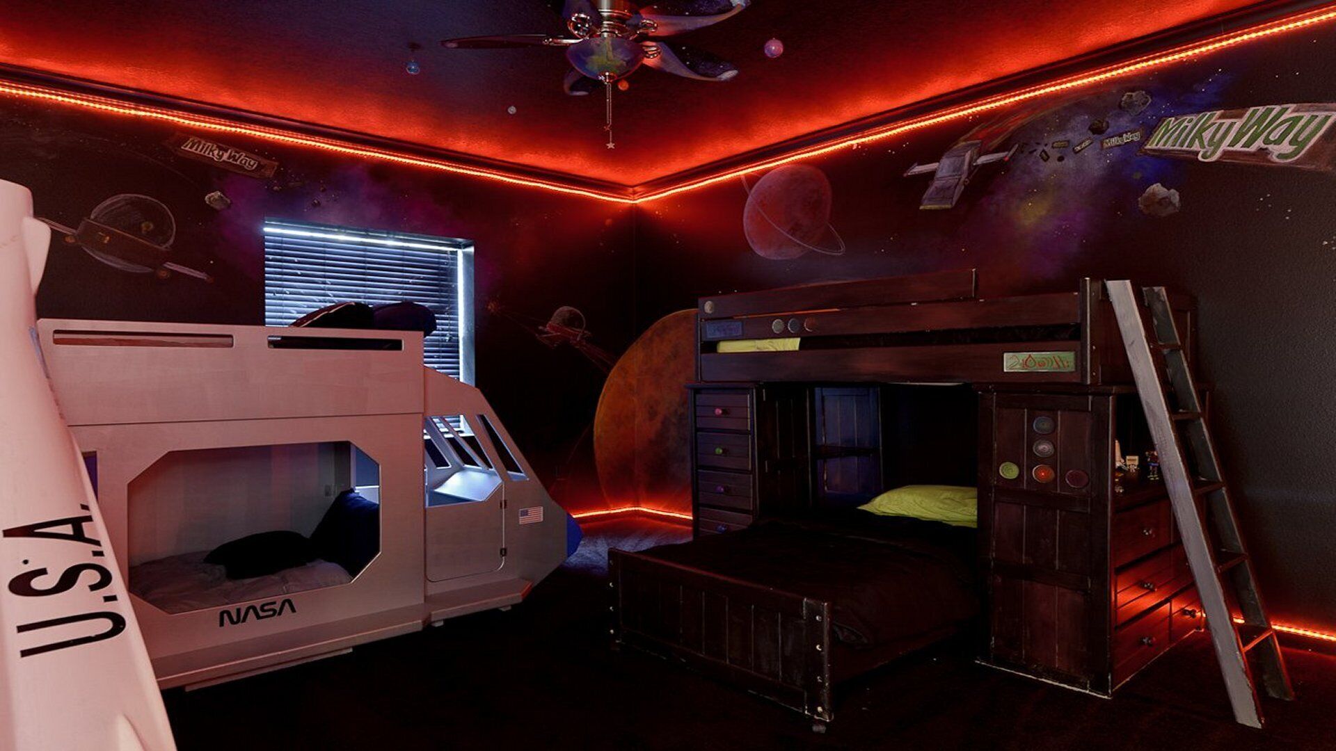 The Sweet Escape Mansion Sleeps Up to 52 people and is like your OWN theme park!