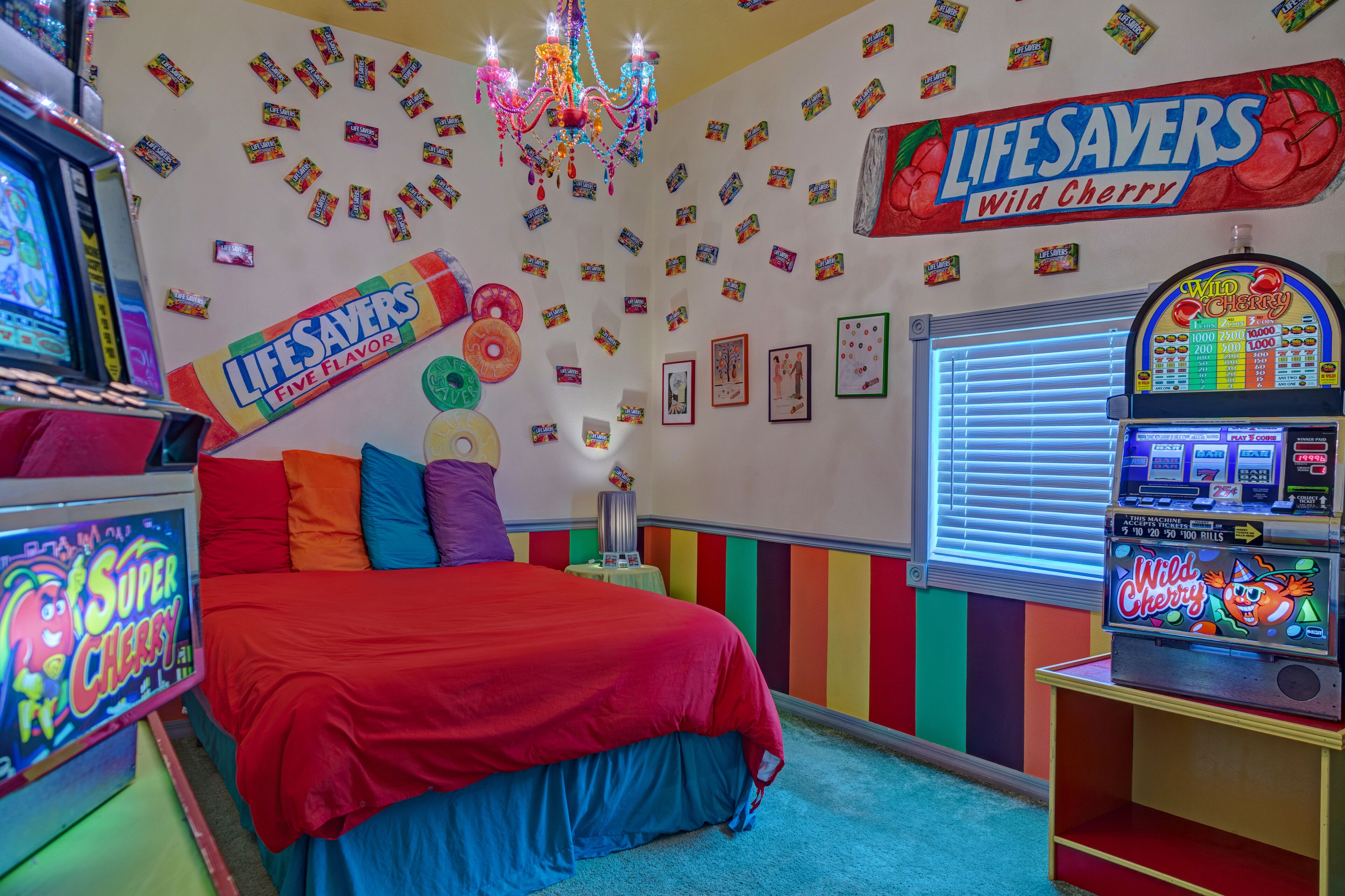 The Sweet Escape Mansion Sleeps Up to 52 people and is like your OWN theme park!