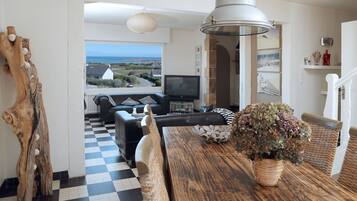 Televisión, chimenea, videojuegos y reproductor de DVD